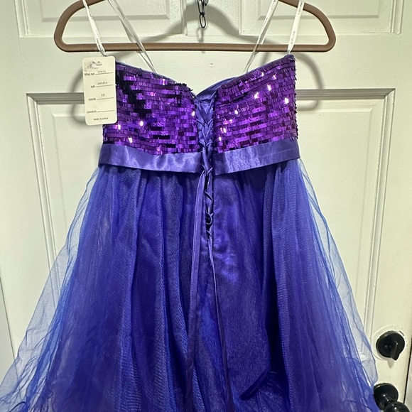 Hannah S sequin tulle Purple Strapless Dress size 10 NWT $218 MSRP - Picture 4 of 7